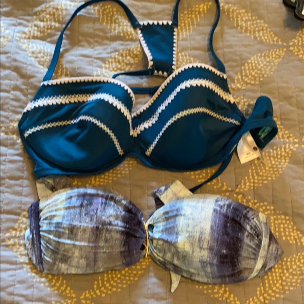 2 bathing suit tops